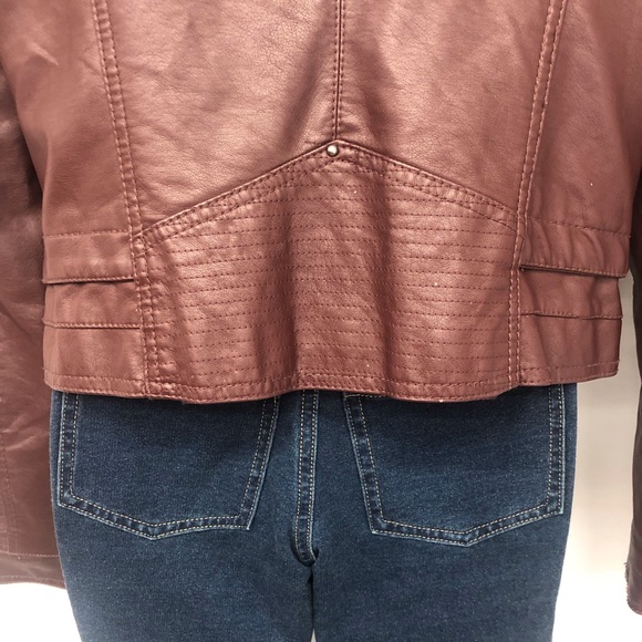 Day Trip Brown Faux Leather Moto Jacket - Picture 13 of 16